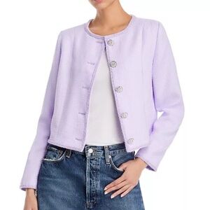 NWT! Aqua Bloomingdale’s Lilac Boxy Tweed Jacket, Large, $128 retail!